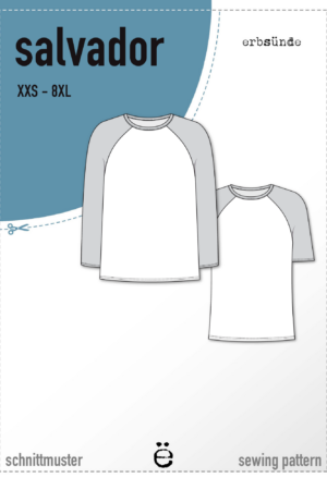 Papierschnitt Raglan Pullover Shirt SALVADOR (XXS–8XL)