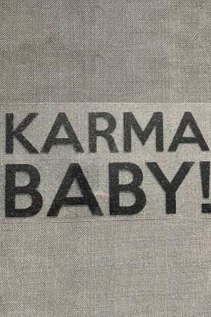 Bügelbild Karma Baby schwarzer Glitzer Statement