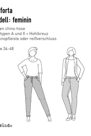 Papierschnitt Chino Hose CONFORTA: feminin (34-48)