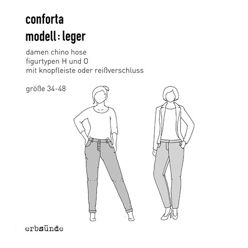 Papierschnitt Chino Hose CONFORTA: leger (34-48)