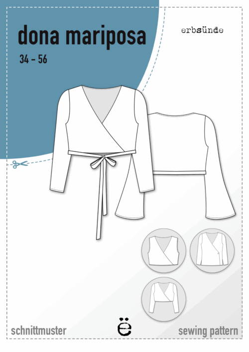 Papierschnitt Wickeljacke, Bolero DONA MARIPOSA (34-58)