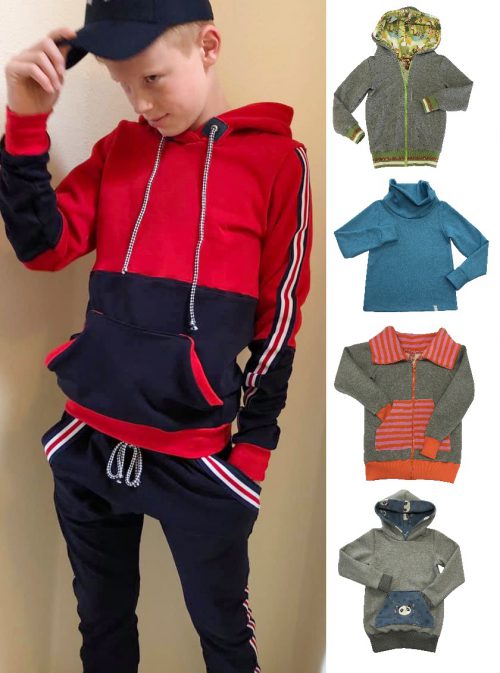 hoodie, sweatjacke, pullover, kids, kapuze, schnittmuster, ebook, nähanleitung, kinder