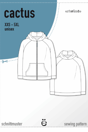 Papierschnitt unisex Hoodie, Sweatjacke CACTUS (XXS-5XL)