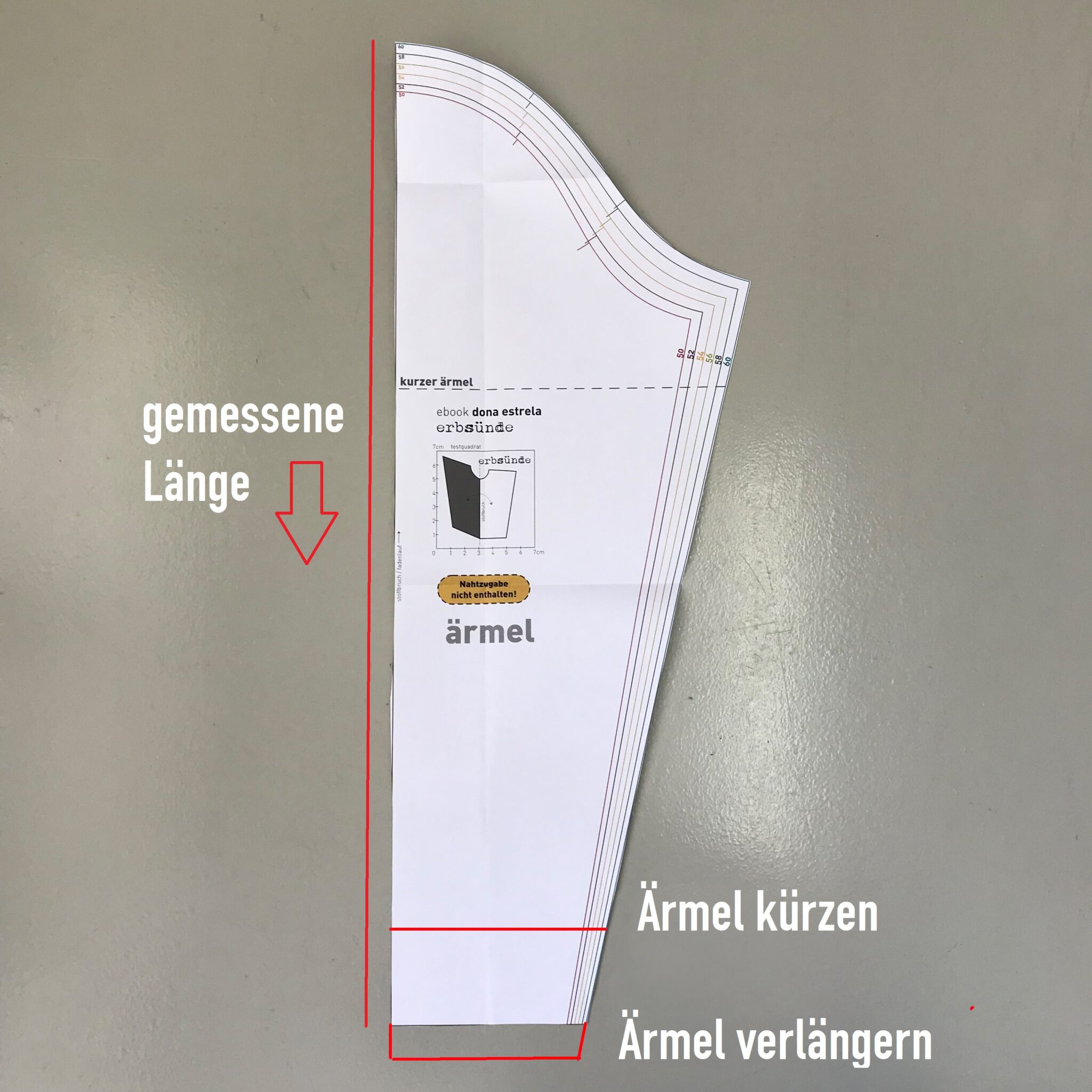 Ärmel kürzen oder verlängern erbsünde Schnittmuster zum Selbernähen