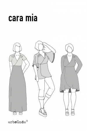 Schnittmuster Damen Wickelkleid Kleid Tunika Flügelärmel