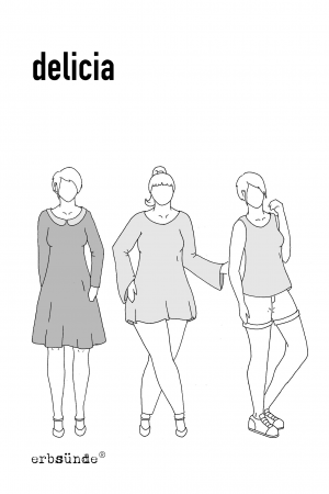 Schnittmuster Damen Kleid Top Tunika ausgestellt asymmetrisch plus size curvy