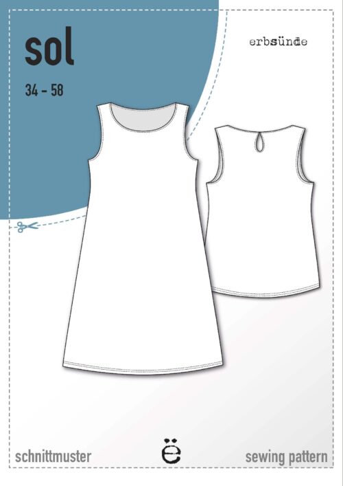 Papierschnitt Top, Trägerkleid SOL (34-58)