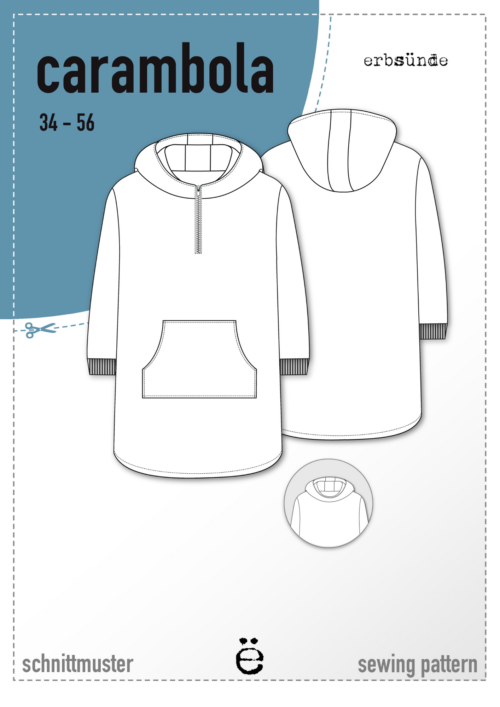 Papierschnitt Schlupfjacke Ponchopulli CARAMBOLA (34-56)