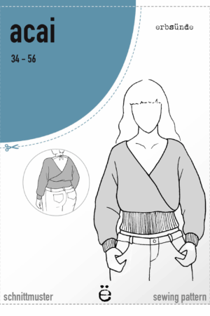 Papierschnitt Pullover mit Rückenausschnitt ACAI (34-56)