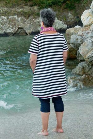 Schnittmuster Damen Kleid Top Tunika ausgestellt asymmetrisch plus size curvy