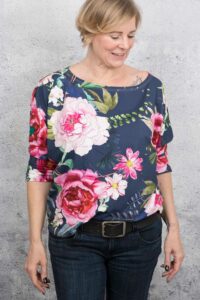 Damen Schnittmuster Kleid Shirt Pullover mit Fledermausärmeln erbsuende Gula