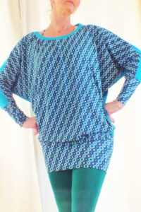 Damen Schnittmuster Kleid Shirt Pullover mit Fledermausärmeln erbsuende Gula