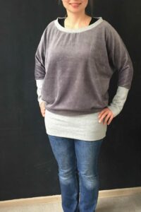 Damen Schnittmuster Kleid Shirt Pullover mit Fledermausärmeln erbsuende Gula