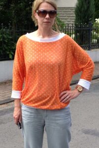 Damen Schnittmuster Kleid Shirt Pullover mit Fledermausärmeln erbsuende Gula