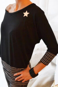 Damen Schnittmuster Kleid Shirt Pullover mit Fledermausärmeln erbsuende Gula