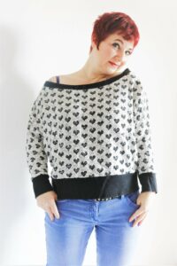 Damen Schnittmuster Kleid Shirt Pullover mit Fledermausärmeln erbsuende Gula
