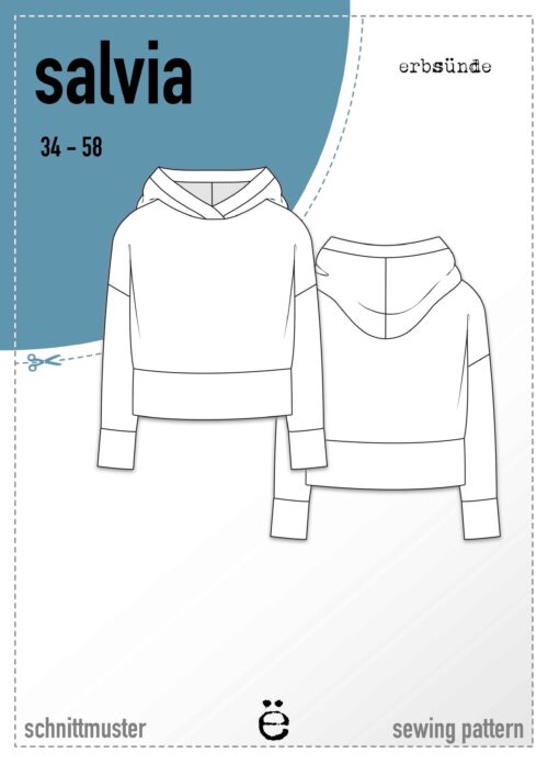 Papierschnitt Kurz-Sweater SALVIA (34-58)