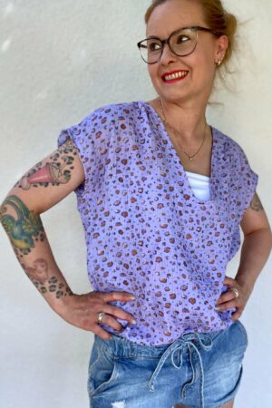 Schnittmuster Damen lockere Bluse V-Ausschnitt