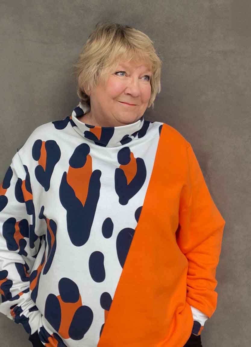 Schnittmuster Rollkragen Kleid, Pulli mit Teilung MARICA (32-60)