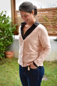 Schnittmuster-Jacke-Cardigan-Pullover-Oberteil-V-Ausschnitt-Colorblocking-Querida-erbsuende-8