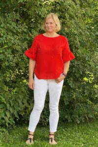 Schnittmuster-Damen-Bluse-Rueschen-Volant-Webware-kurzarm-Areia-erbsuende-1