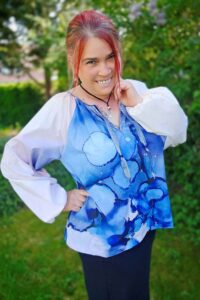 Schnittmuster-Bluse-Tunika-Kleid-Folklore-Ballonärmel-erbsuende-38