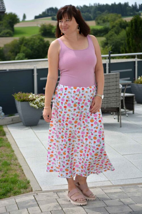Schnittmuster Rock in leichter A-Linie ROSA (34-58)