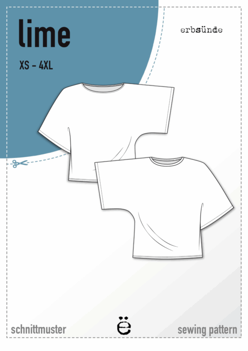 Papierschnitt T-Shirt mit Kimonoärmeln LIME (XS-4XL)