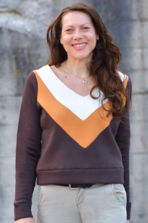 Schnittmuster Pullover, Kleid mit Einsätzen AMANTE (34-56)