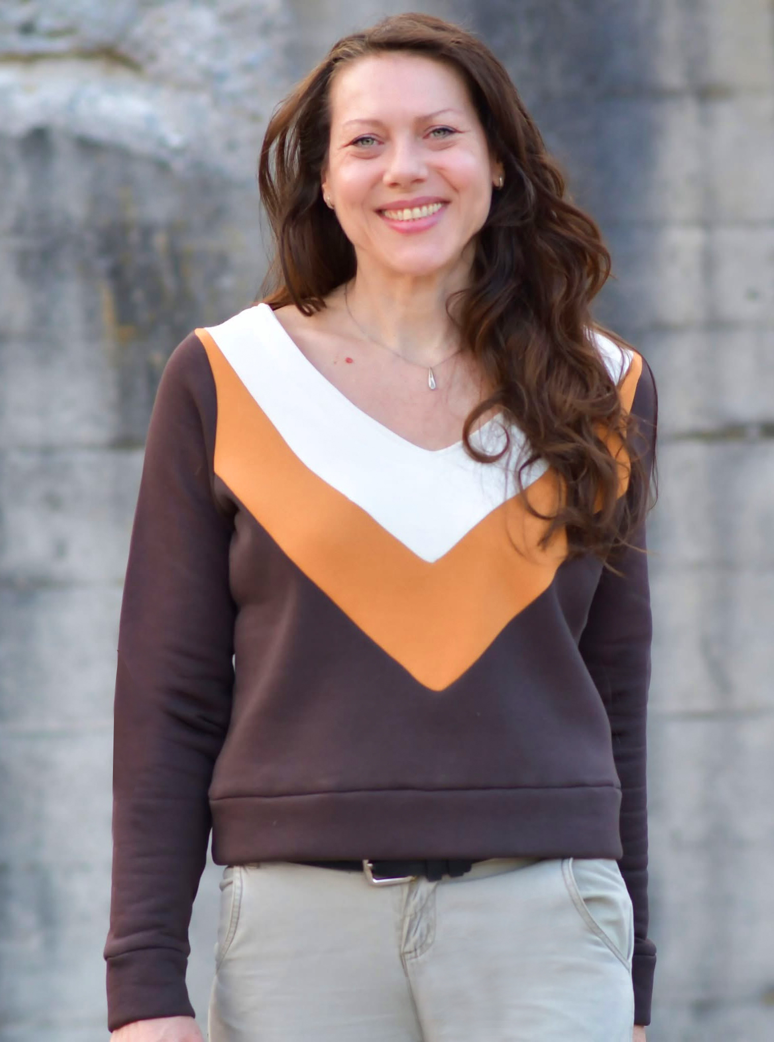 Schnittmuster Pullover, Kleid mit Einsätzen AMANTE (34-56)