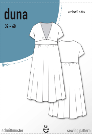 Papierschnitt Maxikleid mit tiefem V-Ausschnitt DUNA (32-60)